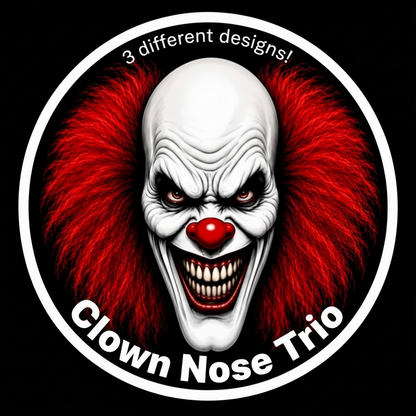 Clown Nose Trio –set of 3 Different Designs | Foam Latex Prosthetic Appliances