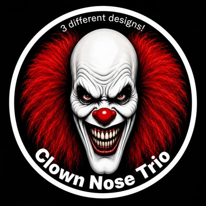 Clown Nose Trio –set of 3 Different Designs | Foam Latex Prosthetic Appliances